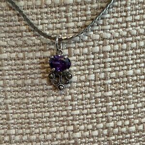 Elegant Purple Pendant Necklace